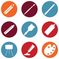 Vector Set of Art Painting and Drawing Icons N20