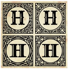 Old Paper with Decorative Letter H