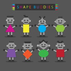 Shaped body buddies - Set of basic different cute characters N2