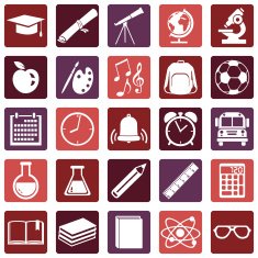 Vector Set of 25 School Icons N17