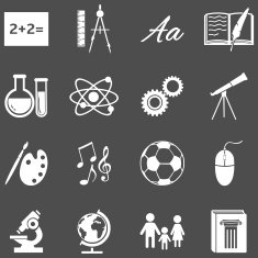 Vector Set of School Subjects Icons N16