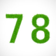 7 8 number with grass textured isolated white background vector