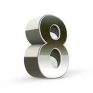 3d silver steel number 8 N3