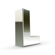 3d silver steel letter L