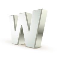 3d alphabet silver W N2