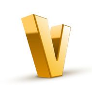 3d golden letter V N3