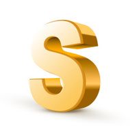 3d golden letter S N3