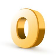 3d golden letter O N2