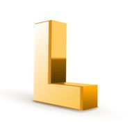 3d golden letter L N2