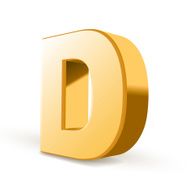 3d golden letter D N2