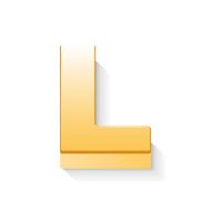 3d golden letter L N3