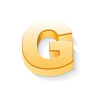 3d golden letter G N2