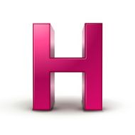 3d alphabet pink H