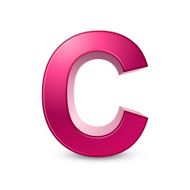 3d alphabet pink C