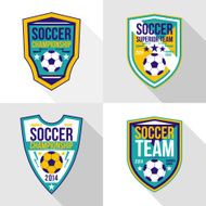 Set of soccer championship emblems