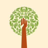 Isolated diversity tree hands illustration N3