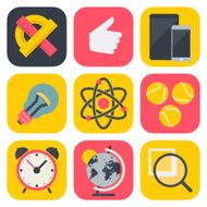 Clean and simple education icons for mobile OS N2
