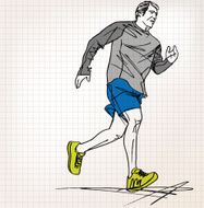 male runner sketch illustration N2