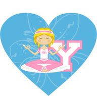 Cute Yoga Girl Learning Letter Y N11