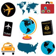 travel icons in color