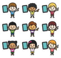 Cute kids with smartphone N2