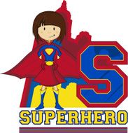 Superhero Girl Learning Letter S N10