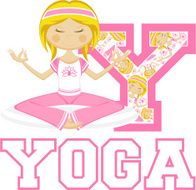 Cute Yoga Girl Learning Letter Y N12