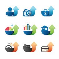 Arrow Graph chart Business concept Icons set