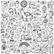 art tools school - doodles set N3