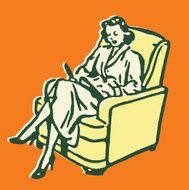 Woman Reading in Chair N2