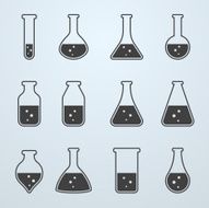 Test tubes and flasks icons N2