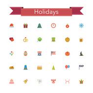 Holidays flat icons N2