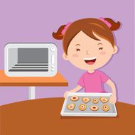 Little girl baking tarts N2