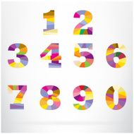 Polygon number alphabet colorful font style