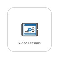 Video Lessons Icon Business Concept Flat Design N2