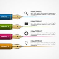 Business Infographic Design template with a pen 3d education concept N2