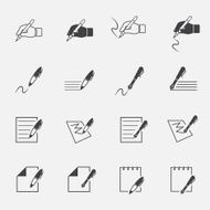 writing and document icon setjinkzcircleline