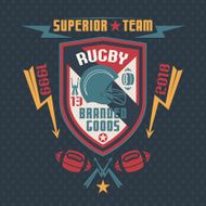 College sport emblem rugby team