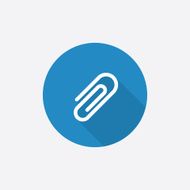 clip Flat Blue Simple Icon with long shadow
