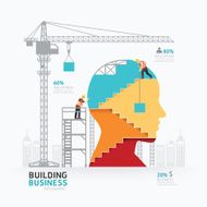 Infographic business head shape template design