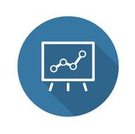 Business Flip Chart Flat Icon With Long Shadow