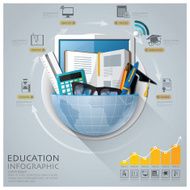 Global Education And Graduation Infographic With Round Circle Diagram