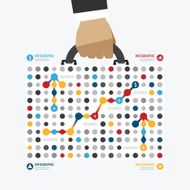 Modern Design business bag dot style infographic template