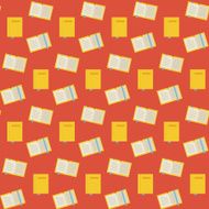 Flat Vector Seamless Pattern Many Books