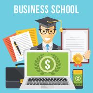 Business school flat illustration concept