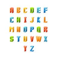Vector 3d retro font