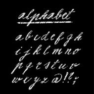 Hand drawn chalk vector alphabet font isolated letters