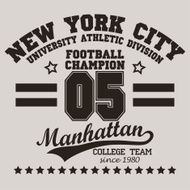 New York City Typography football t-shirt