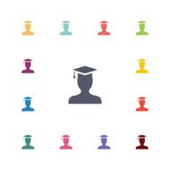 graduate student flat icons set