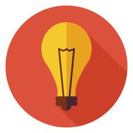 Vector Education and Science Idea Lamp Light Bulb Circle Icon